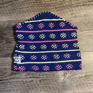 Vintage Murray Merkley Pure Virgin Wool Knit Hat Handmade Winter Ski Hat Blue